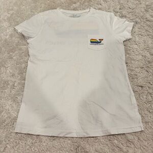 Vineyard Vines White Tee with Colorful Pocket Logo